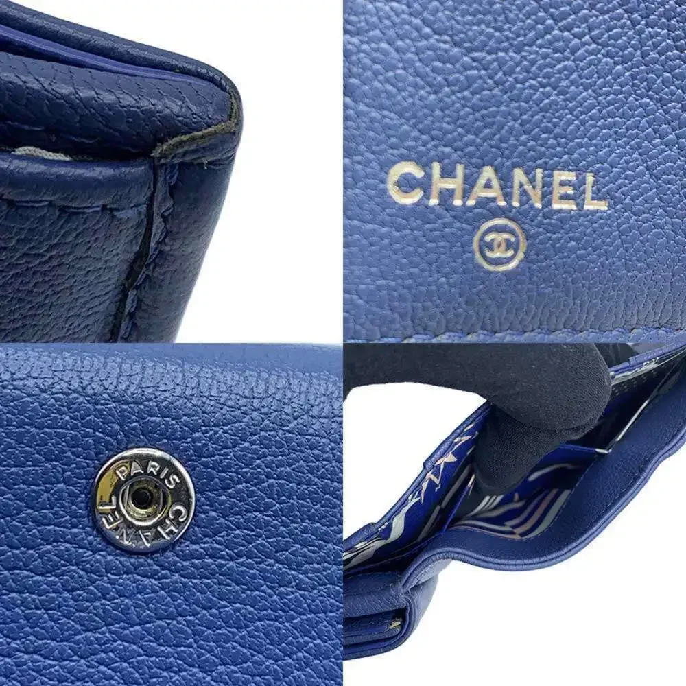 CHANEL Blue Leather Wallet